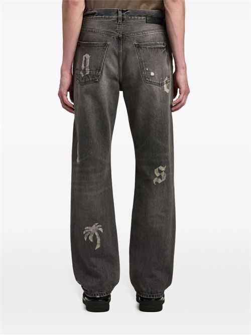 Jeans ampi con applicazione PALM ANGELS | PMYA041F24DEN0011010